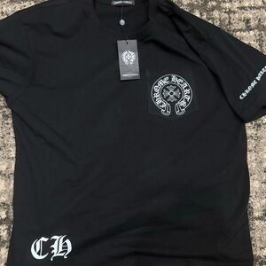 Chrome Hearts Black Tee with White Graphics